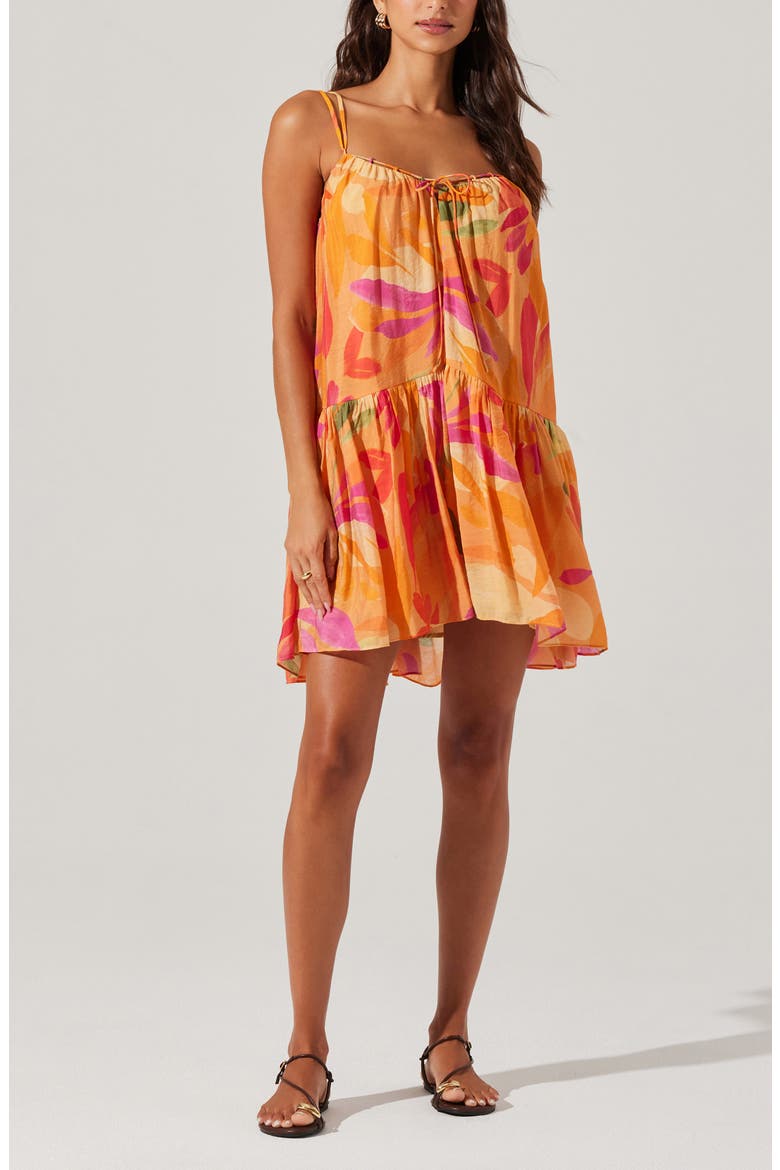 Keala Drop Waist Minidress, Alternate, color, ORANGE MULTI