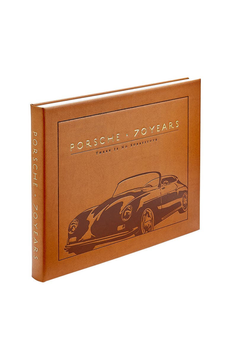 Graphic Image Porsche 70 Years There Is No Substitute Leather Coffee Table Book, Alternate, color, Beige