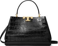 Tory Burch Eleanor Croc Embossed Leather Satchel