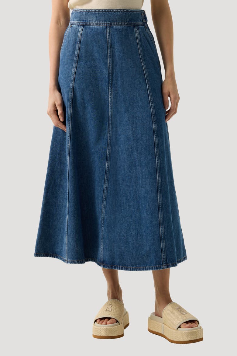 Naila Denim Skirt, Alternate, color, Denim Blue