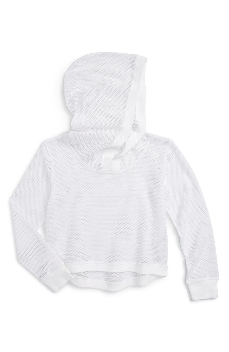 Zella Girl Mesh Hoodie, Main, color, 