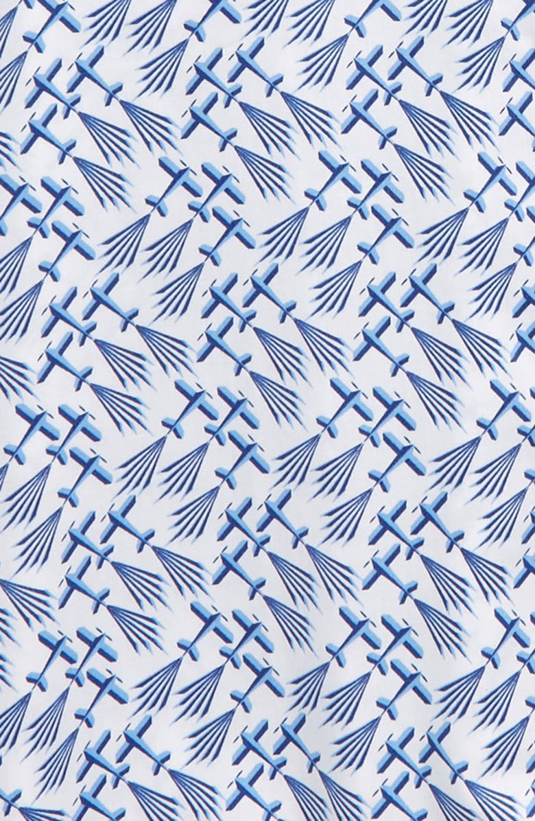 Johnston & Murphy Kids' Airplane Print Button-Down Shirt, Alternate, color, 