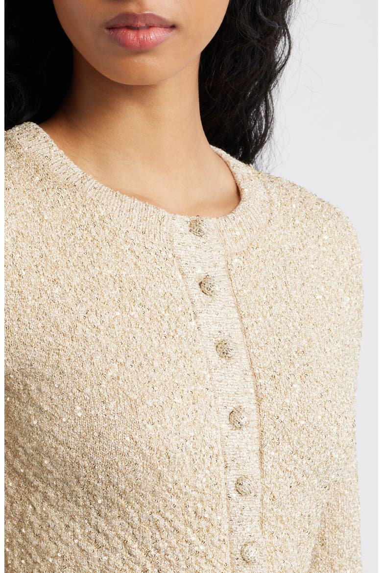 Ferra Embellished Crop Cardigan, Alternate, color, HONEY GOLD