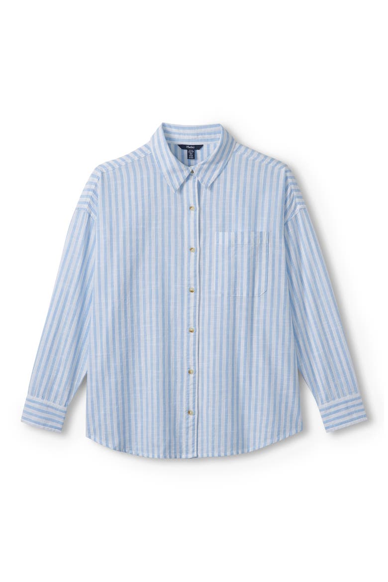 Relaxed Fit Stripe Cotton Button-Up Shirt, Alternate, color, BLUE