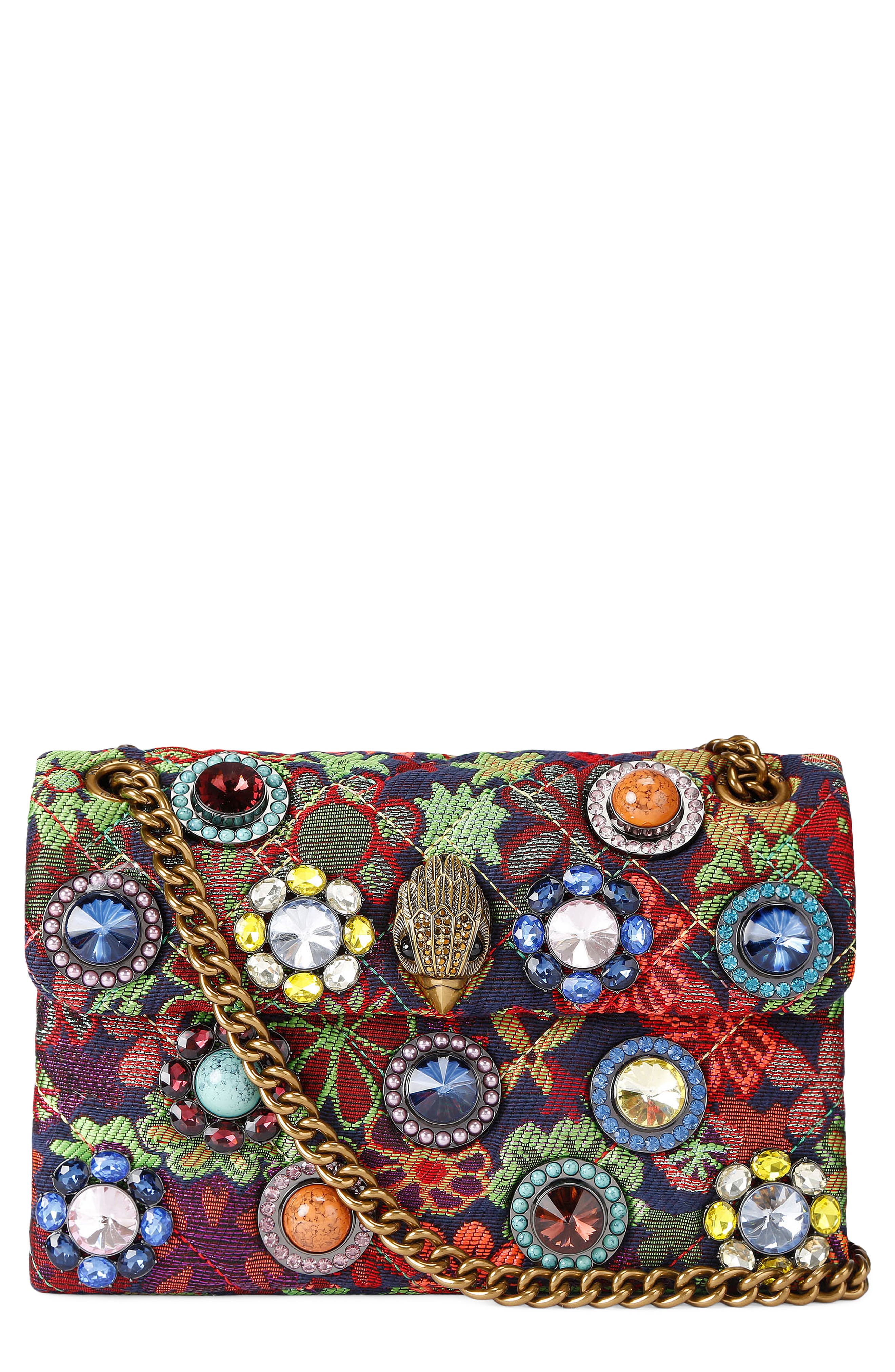 Medium Kensington Octavia Crystal Leather Convertible Crossbody Bag, Main, color, BLUE MULTI