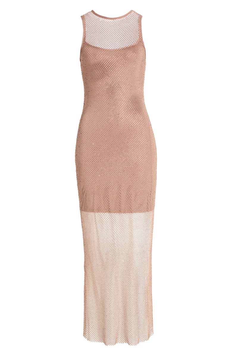 WAYF Mika Metallic Mesh Midi Dress, Alternate, color, 