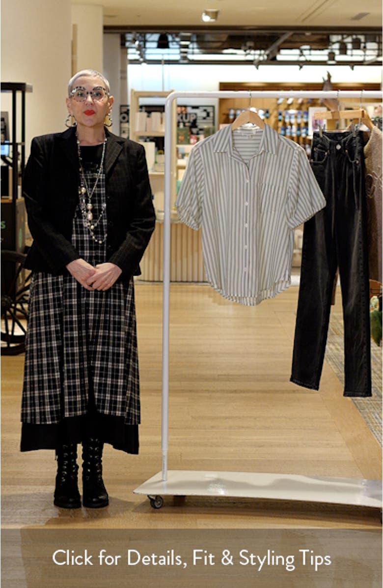 Corey Stripe Short Sleeve Cotton Blend Button-Up Shirt, sales video thumbnail