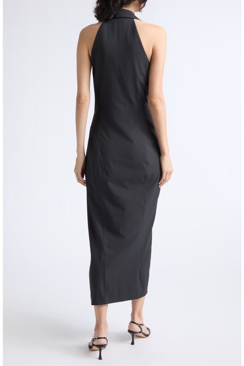 Bangle Enez Halter Midi Dress, Alternate, color, BLACK