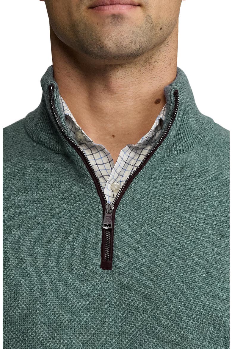 Cashmere Bird's Eye Quarter Zip Pullover, Alternate, color, BLUE MULTI