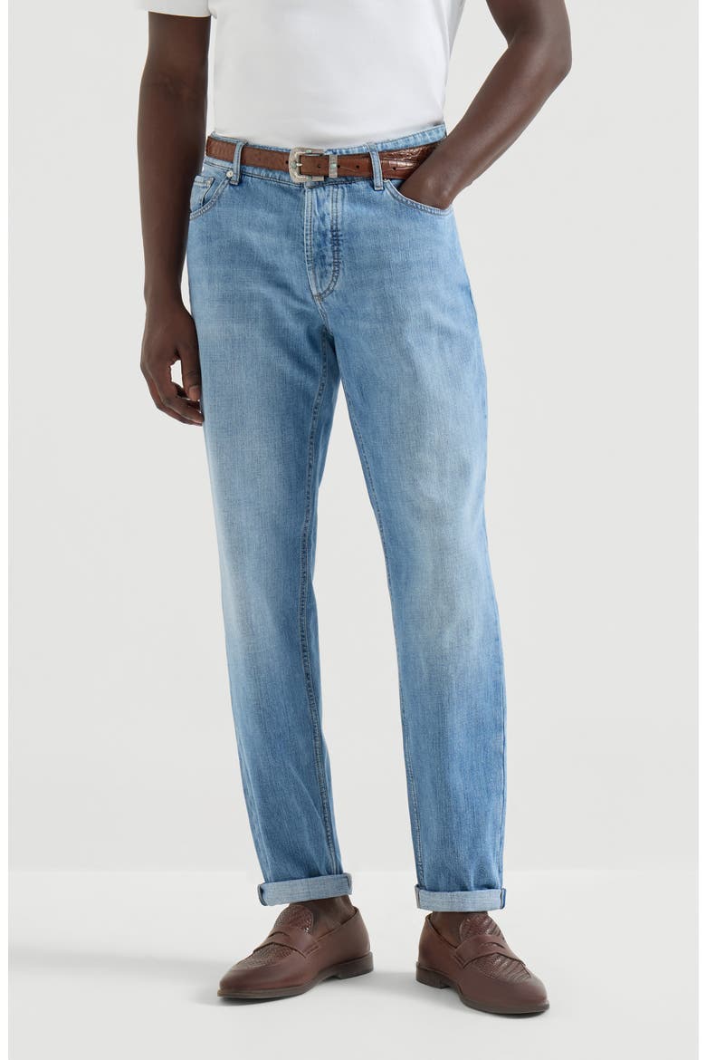 Lightweight denim trousers, Main, color, Light Denim