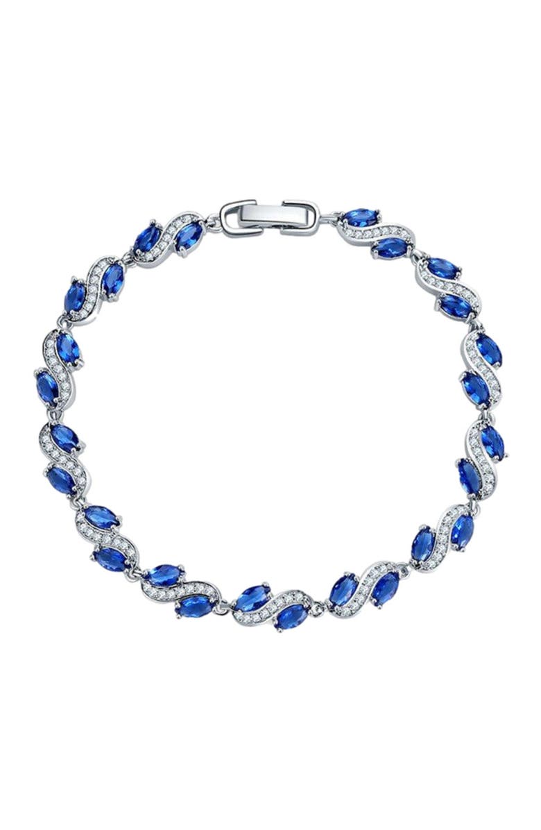DLORIA Tennis Bracelet with Marquise Sapphire Cubic Zirconia, Main, color, 