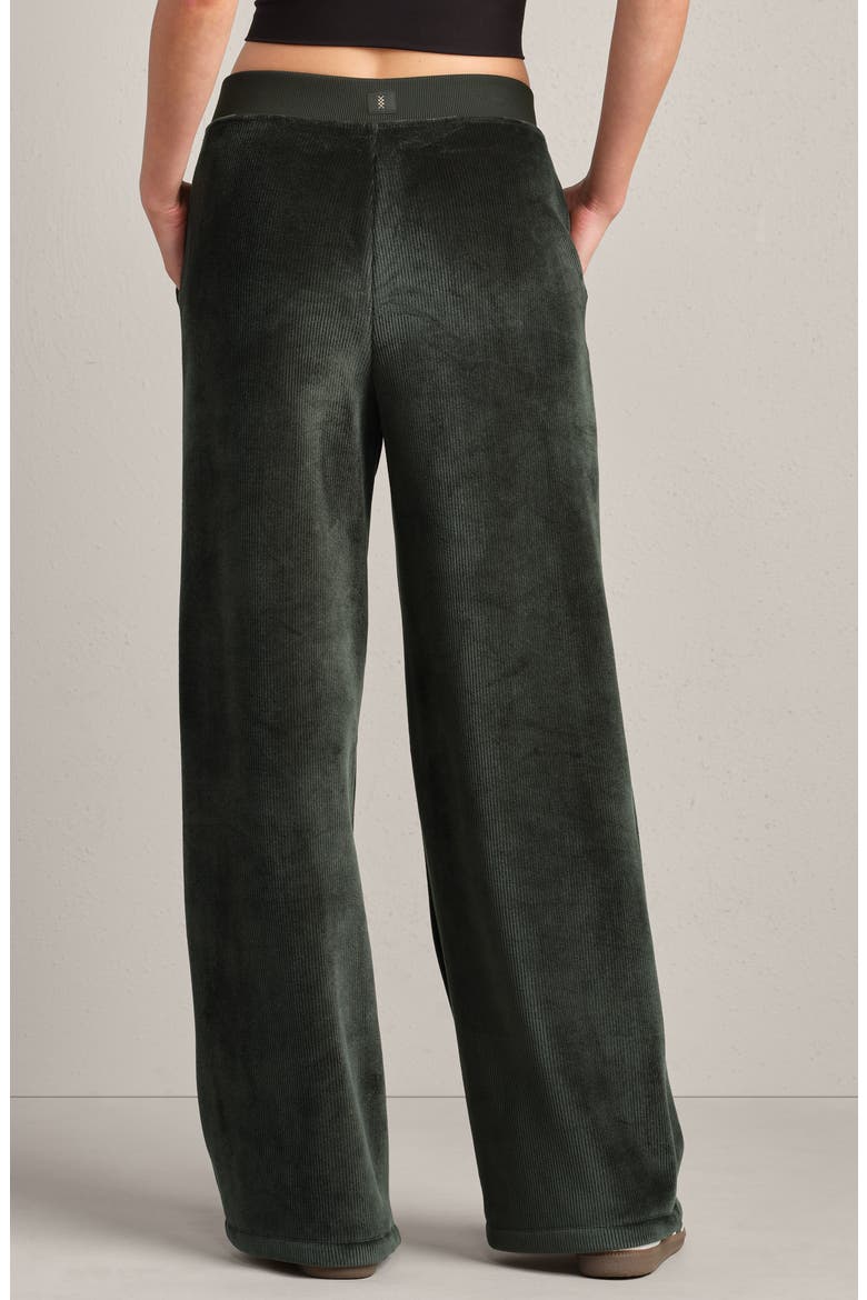 Corduroy Wide Leg Pants, Alternate, color, DARK MOSS