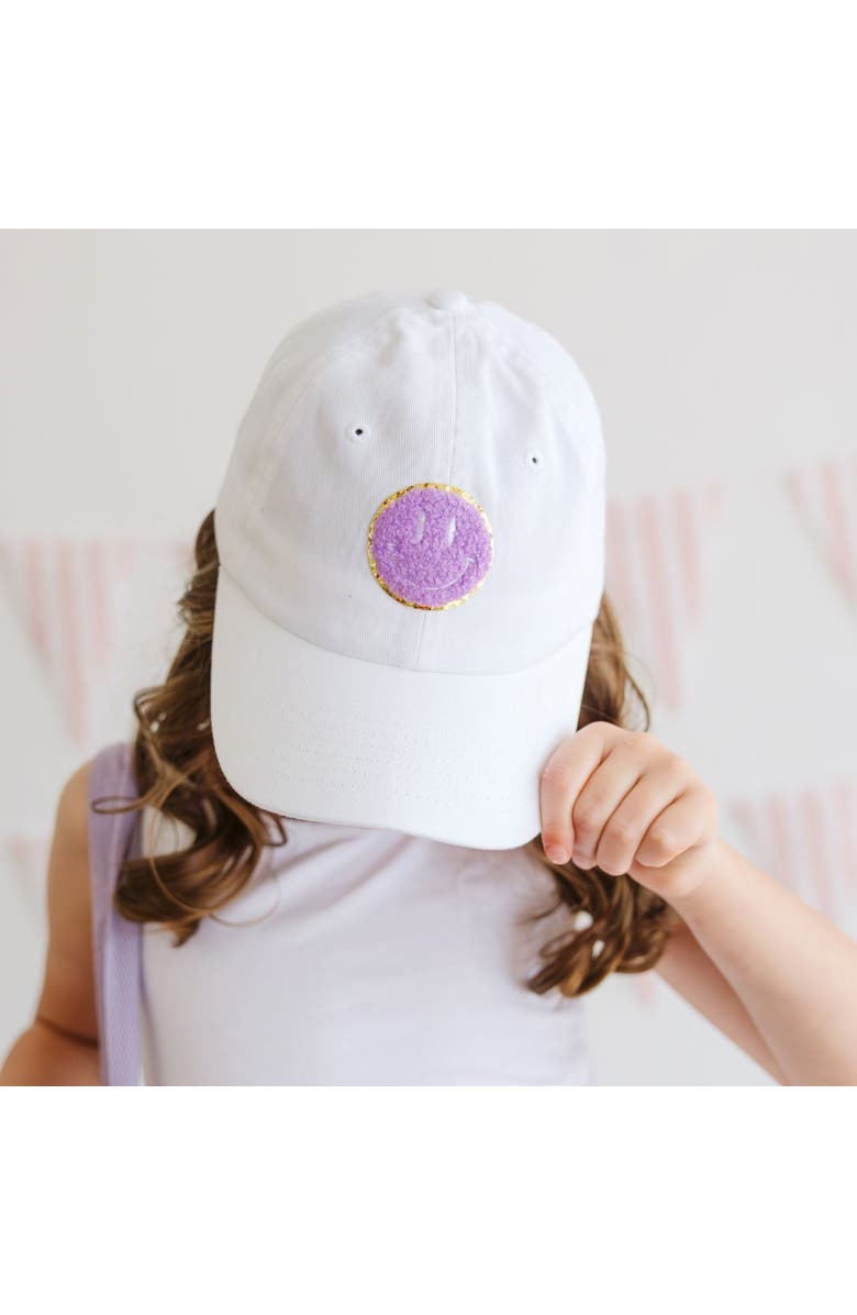 Sweet Wink Smile Patch Baseball Hat, Alternate, color, White