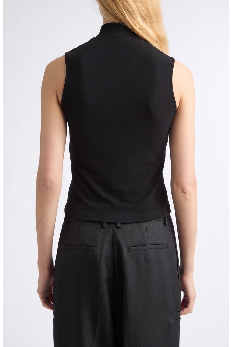 Mock Neck Sleeveless Top, Alternate, color, BLACK