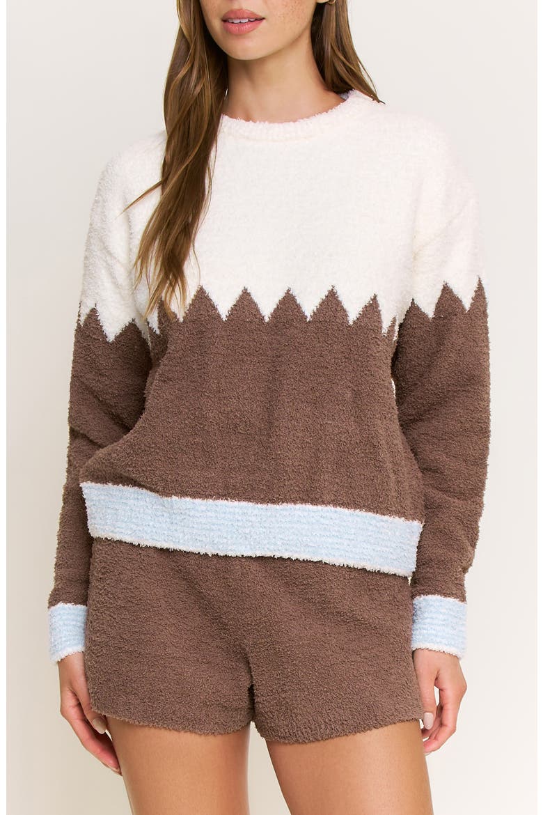 Ready to Unwind Chenille Pajamas, Main, color, CAFE CHEVRON