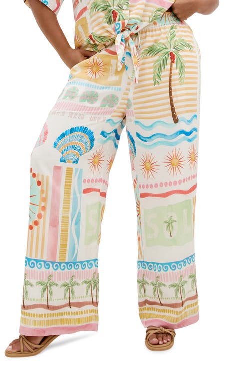 Aliya Print Wide Leg Pants
