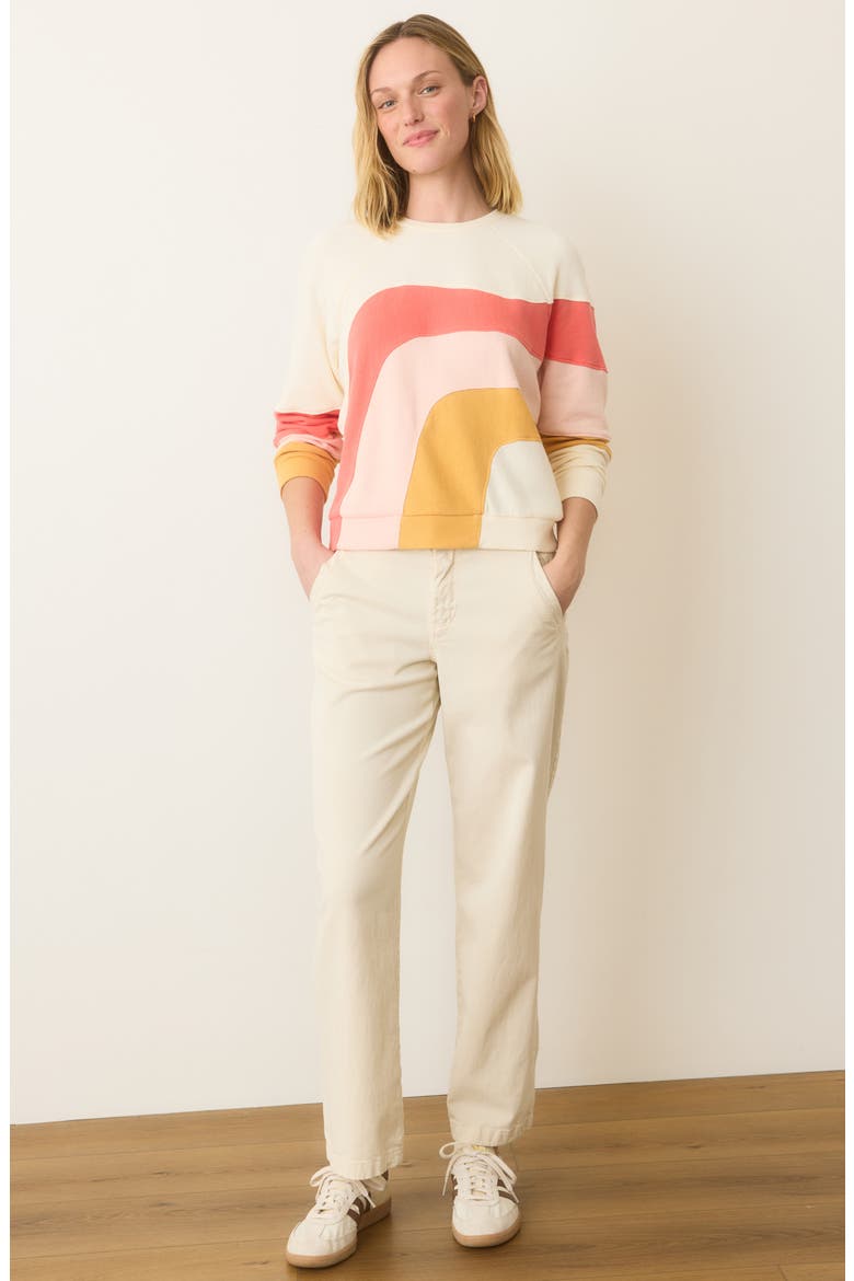 Terry Cotton Sweatshirt, Alternate, color, WARM WAVE