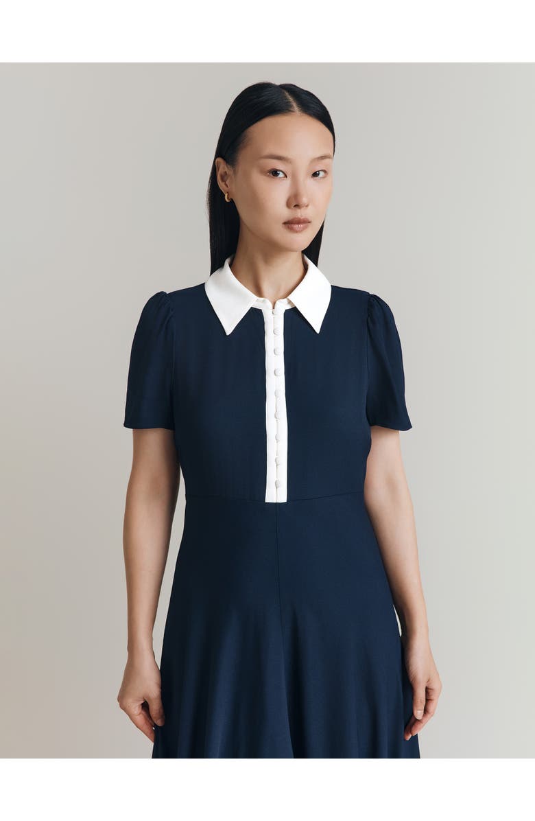 Ghost London Bethan Crepe Midi Shirt Dress, Alternate, color, Navy