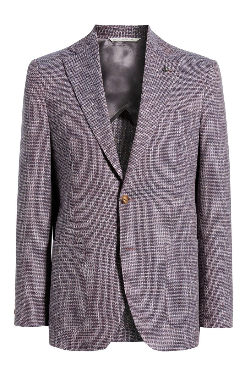 Jack Victor Hamptom Basketweave Comfortwear Sport Coat, Alternate, color, Berry