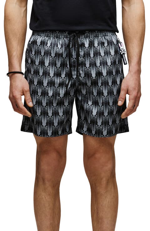 Matthew Allover Bunny Print Swim Trunks