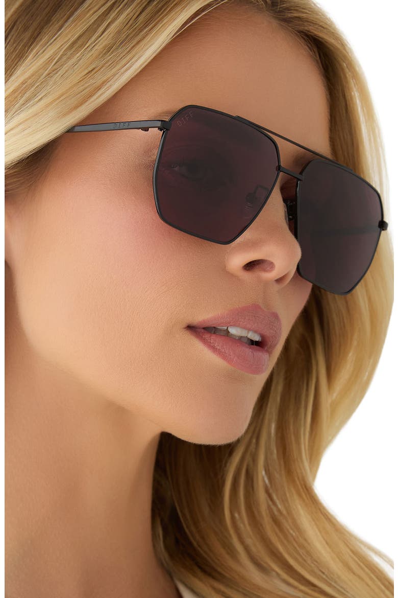 Berkely 59mm Gradient Navigator Sunglasses, Alternate, color, BLACK / DARK CHERRY