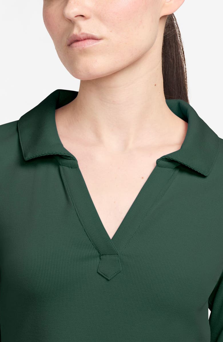 Jordan Rib Long Sleeve Polo, Alternate, color, Fir/ White