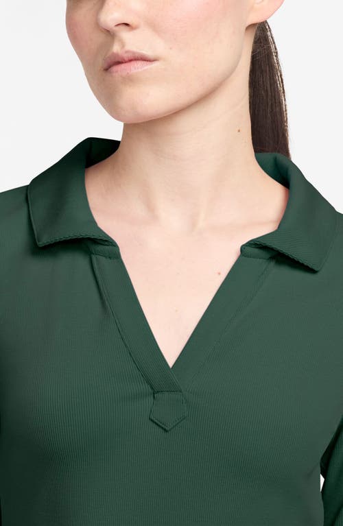 Jordan Rib Long Sleeve Polo In Green