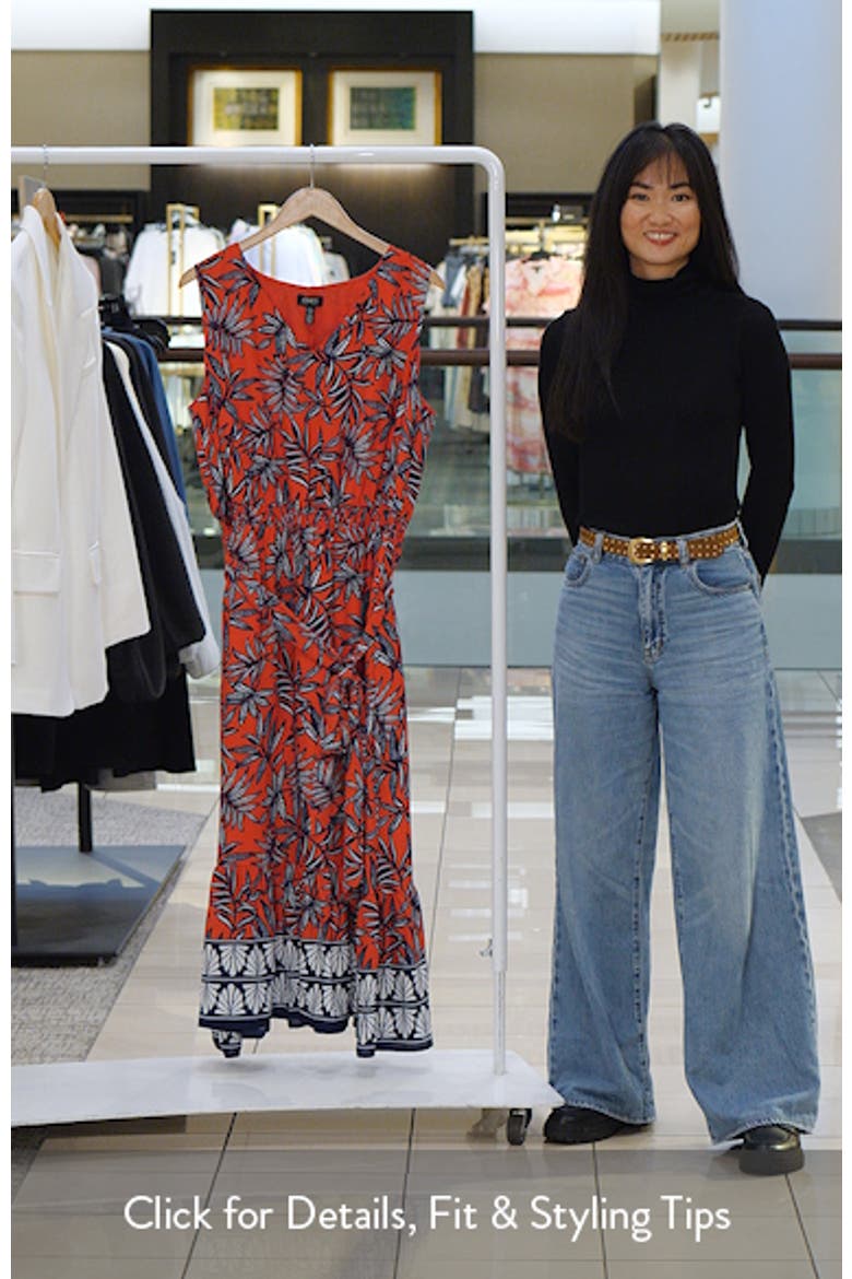 Leaf Print Sleeveless Maxi Dress video