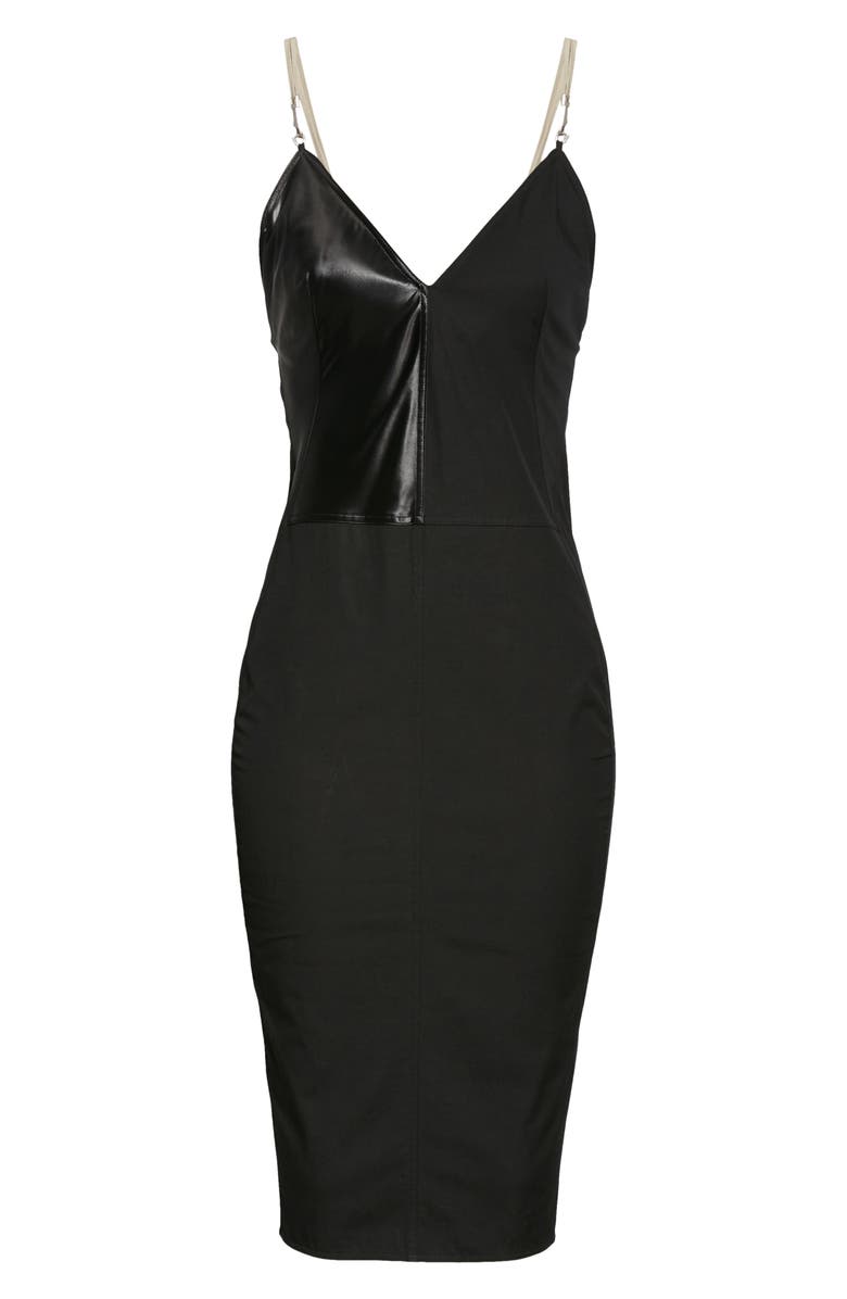 Rick Owens Hook Strap Satin Panel Dress, Alternate, color, 