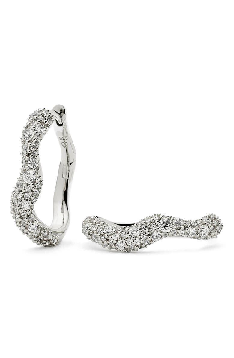 Missoma Small Molten Snow Huggie Hoop Earrings, Main, color, Silver