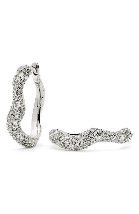 Small Molten Snow Huggie Hoop Earrings