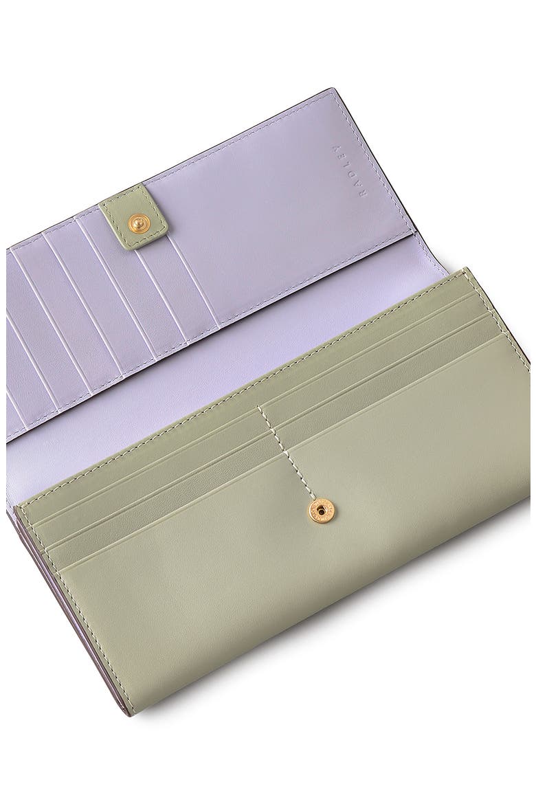 Large Leather Flapover Wallet, Alternate, color, DRIZZLE