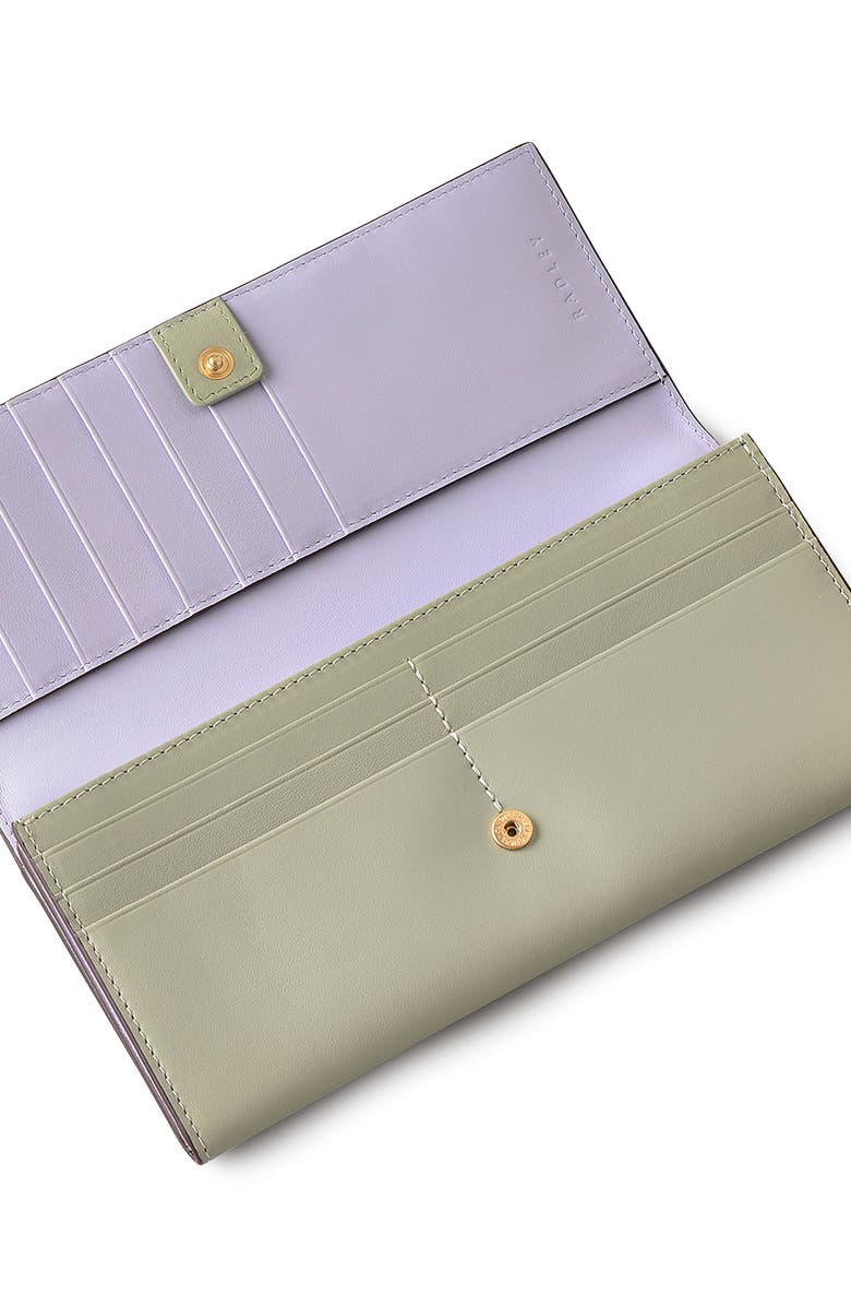 Radley Large Leather Flapover Wallet, Alternate, color, Drizzle