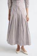 Lela Rose Stripe Full Cotton Skirt