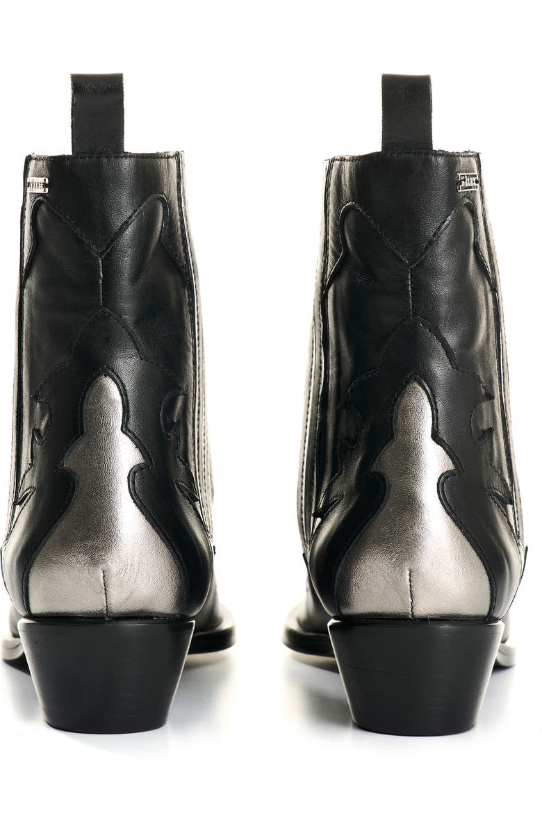 Velez Leather Western Ankle Boots, Alternate, color, Black