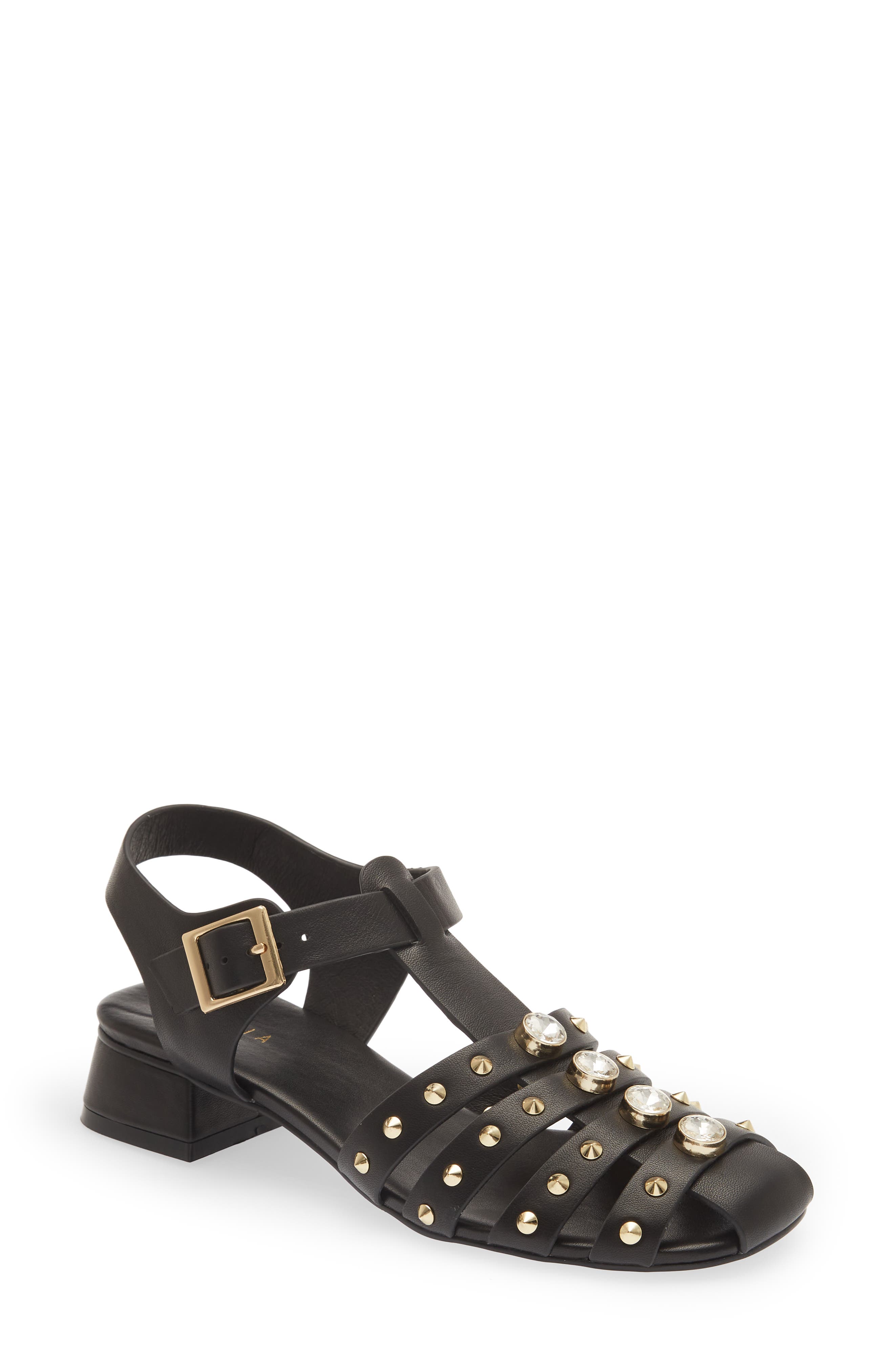 Cecelia New York Gigi Sandal, Main, color, Black Leather