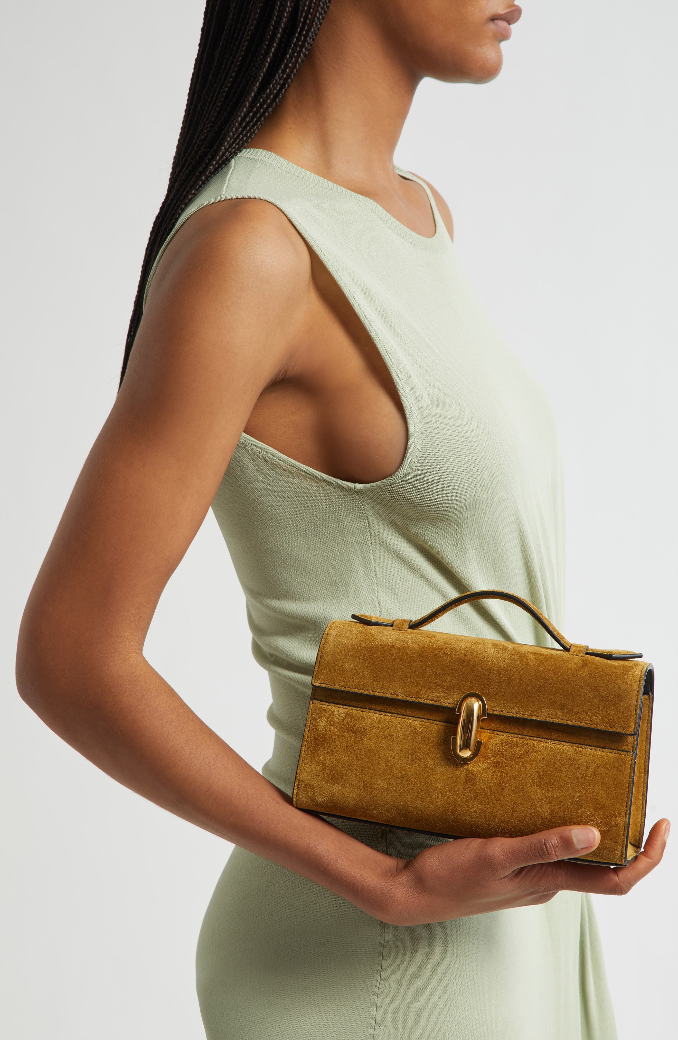 SAVETTE Symmetry Pochette Suede Top Handle Bag, Alternate, color, 