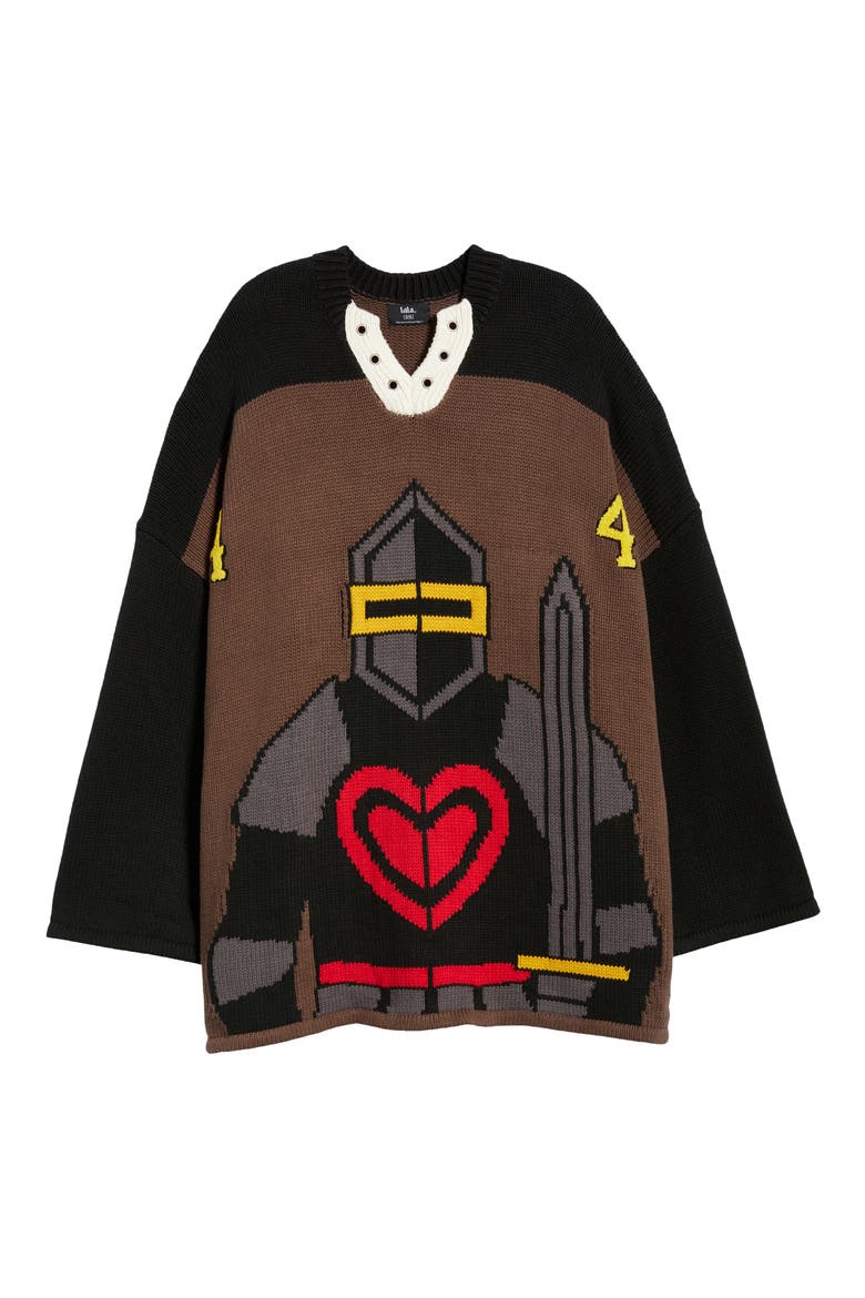Protect Your Energy Oversize Sweater, Alternate, color, BROWN/BLACK
