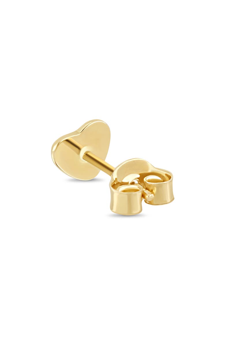 14K Yellow Gold Puffy Heart Stud Earrings, Alternate, color, GOLD