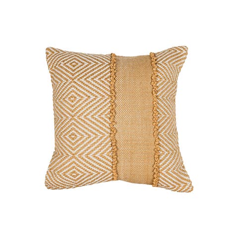 Waki Geometric Pattner Ochre Square Decorative Outdoor Accent Throw Pillow, 20" x 20"