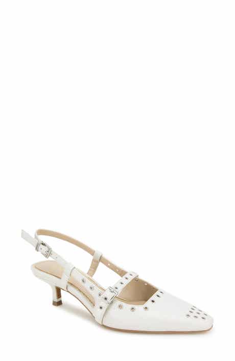 Kenneth Cole Martha Eyelet Slingback Kitten Heel Pump