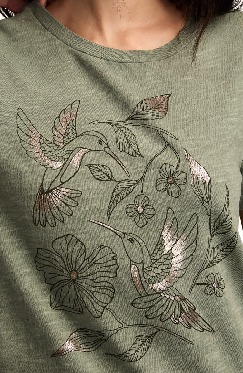 Lucky Brand Hummingbirds Classic Cotton Graphic T-Shirt, Alternate, color, Agave Green