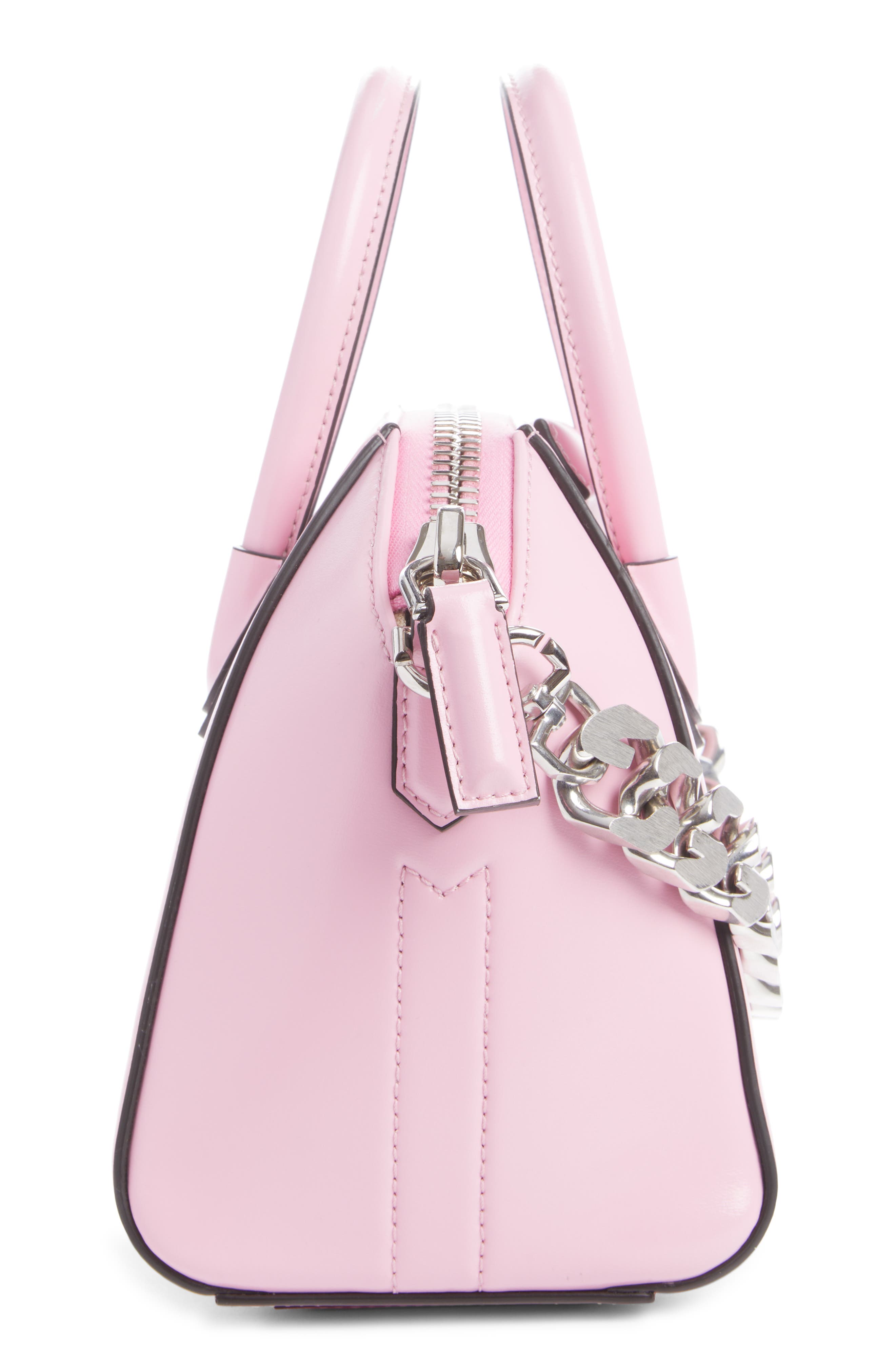 Mini Antigona Leather Satchel, Alternate, color, BABY PINK