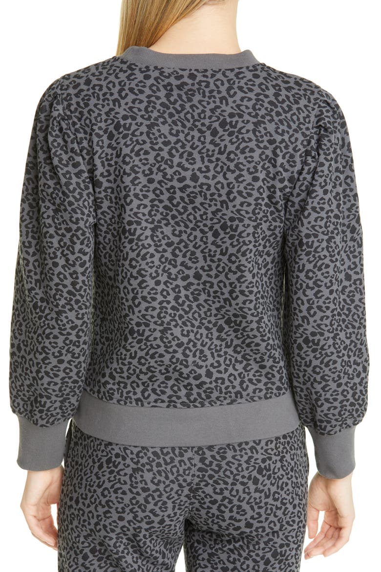 Marcie Cheetah Print Cotton Blend Sweatshirt, Alternate, color, CHARCOAL MINI CHEETAH