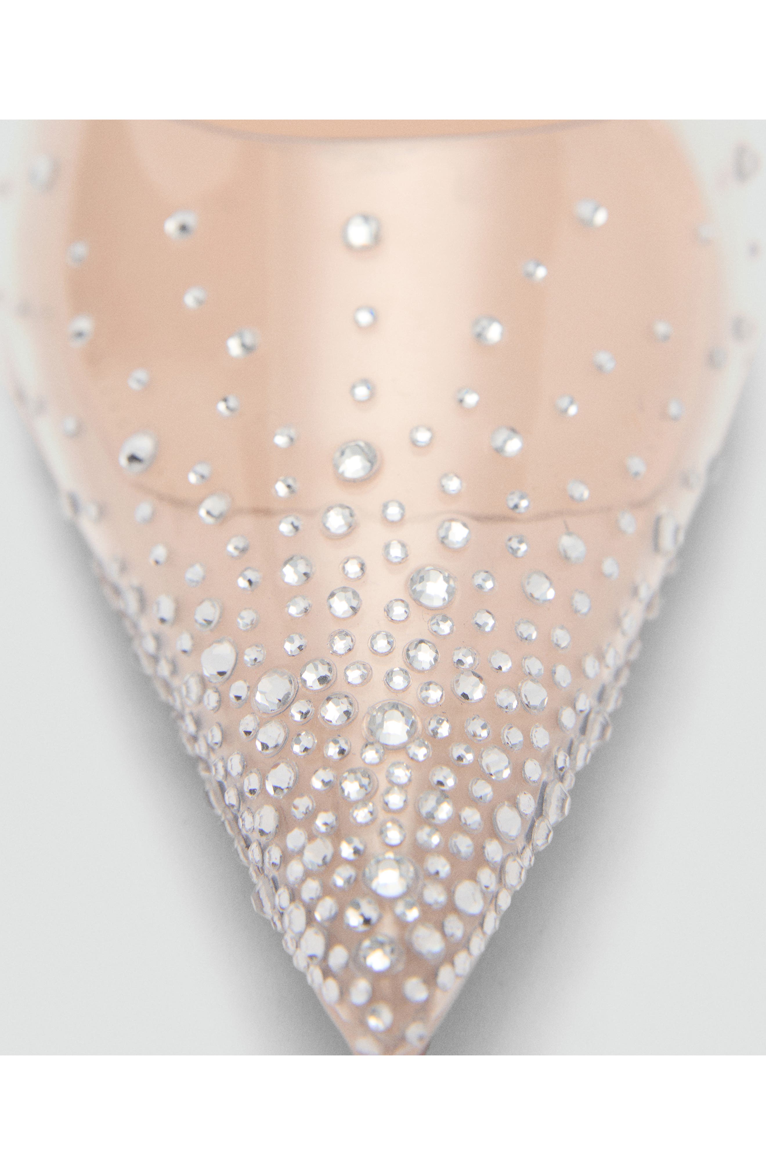 MANGO Transparent Rhinestone Pointed Toe Pump, Alternate, color, 
