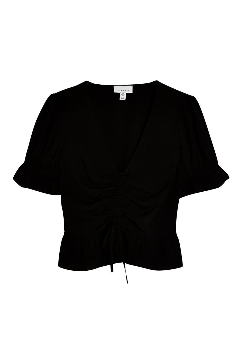 Margot Ruched Top, Alternate, color, BLACK