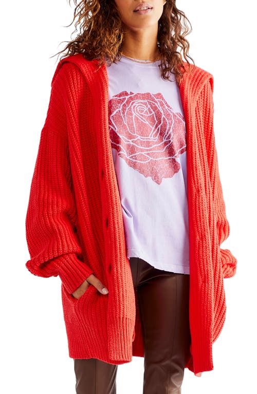 Free People Swim Too Deep Cardigan In Red