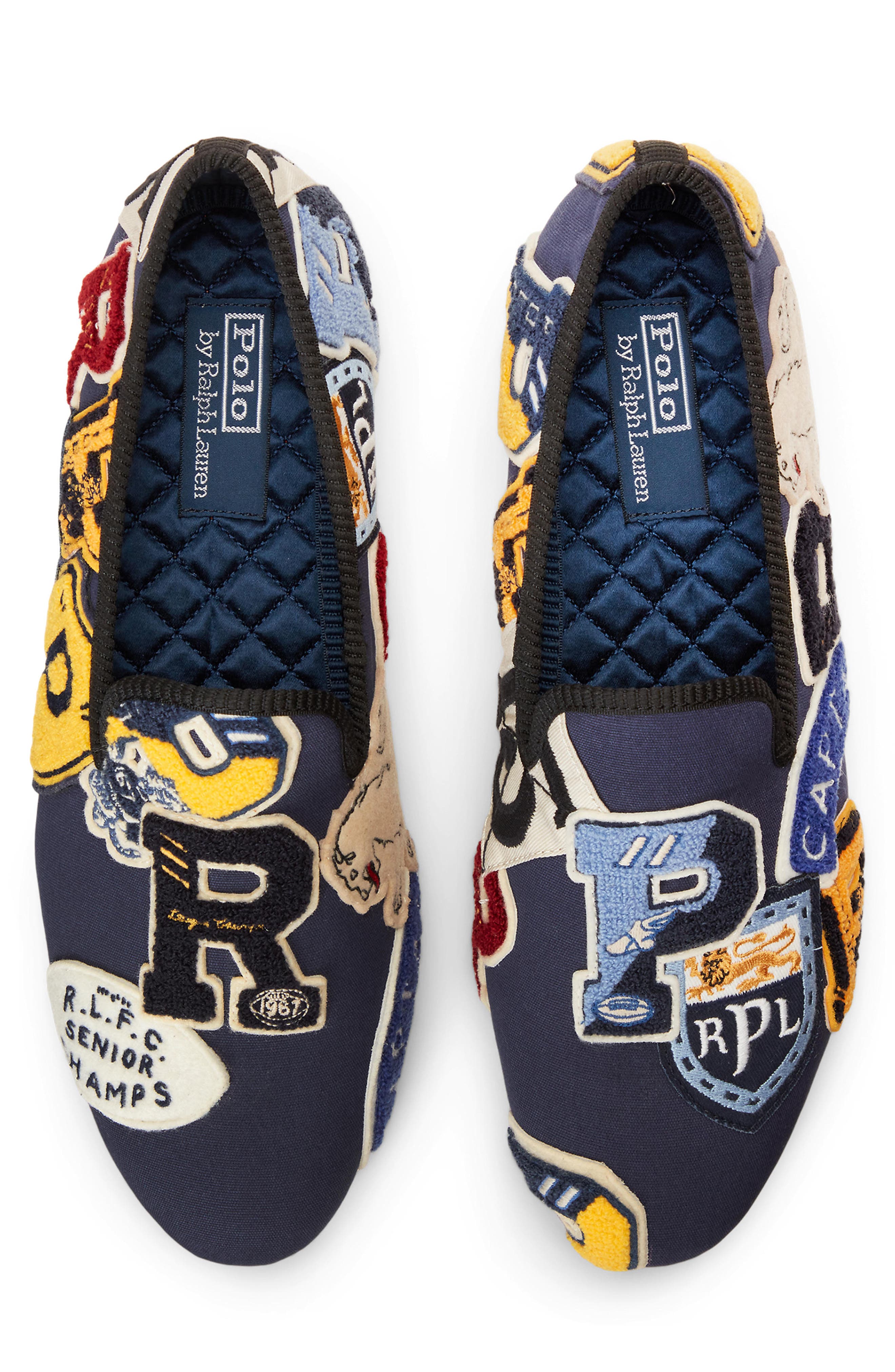 Ralph Lauren Paxton Smoking Slipper, Alternate, color, Navy Multi