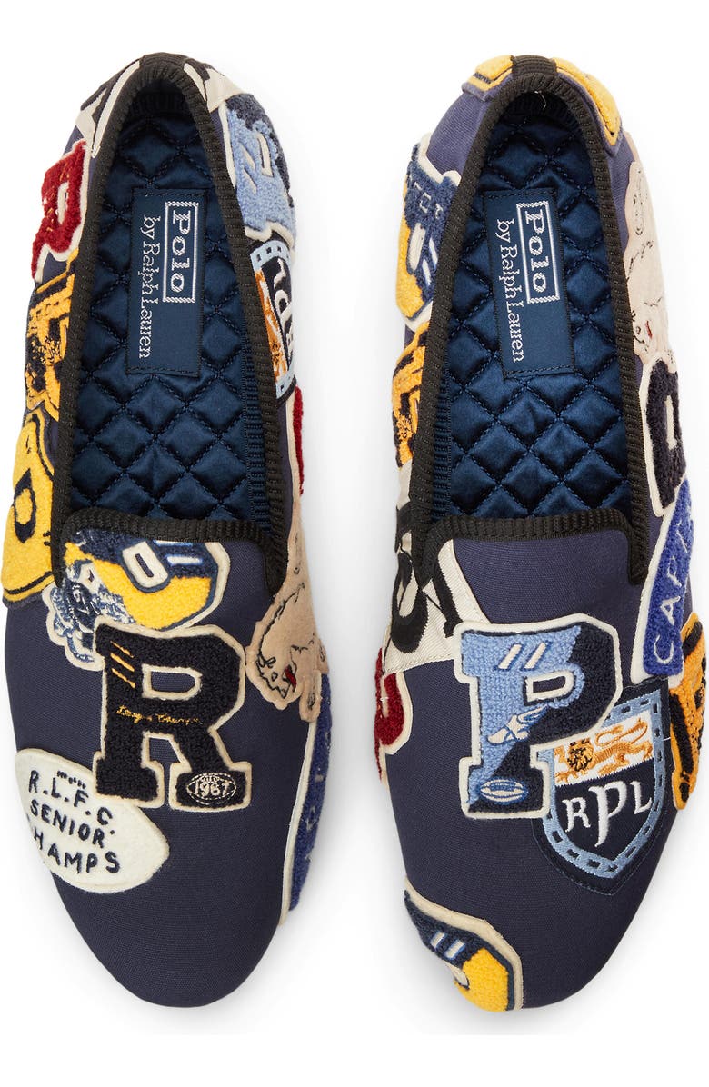 Ralph Lauren Paxton Smoking Slipper, Alternate, color, Navy Multi