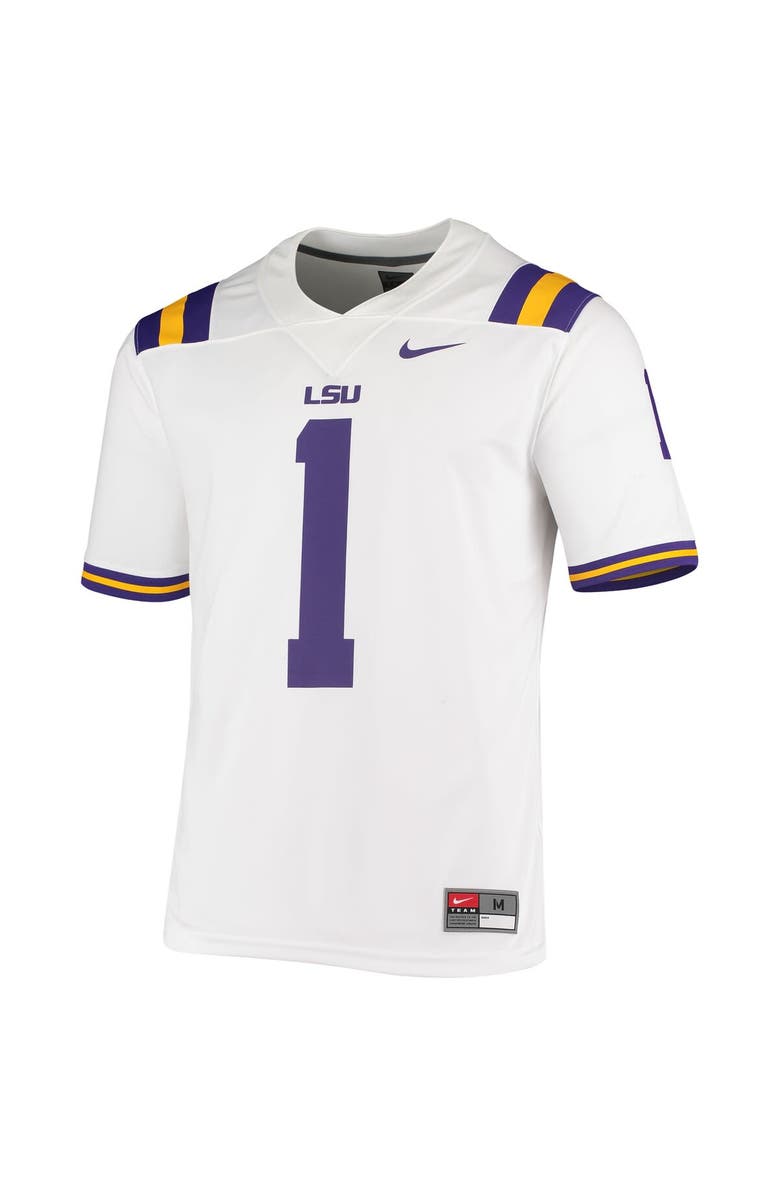Nike Men's Nike #1 White LSU Tigers Game Jersey, Alternate, color, 